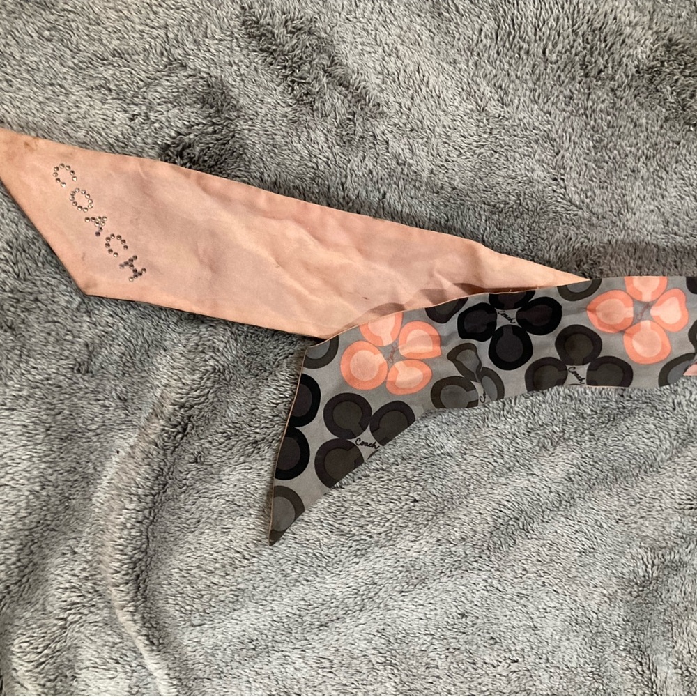 Limited edition rare rhinstone Coach Pink and Gray Floral Scarf